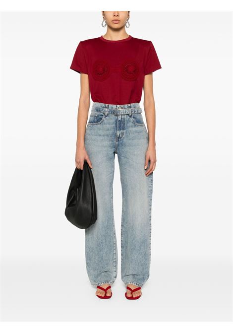 T-shirt all'uncinetto in bordeaux Magda butrym - donna MAGDA BUTRYM | 471525BRD